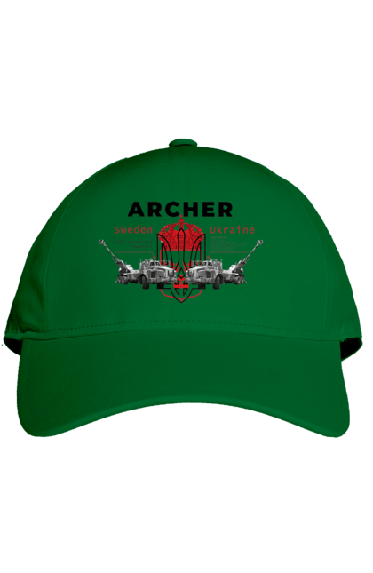 Кепка з принтом "Archer". Archer, bayraktar, caesar, himars, javelin, nlaw, patriot, weapon, zaluzhny. 2070702