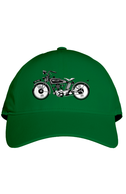 Кепка з принтом "Мотоцикл Ретро". Мото, мотоцикл, ретро. 2070702