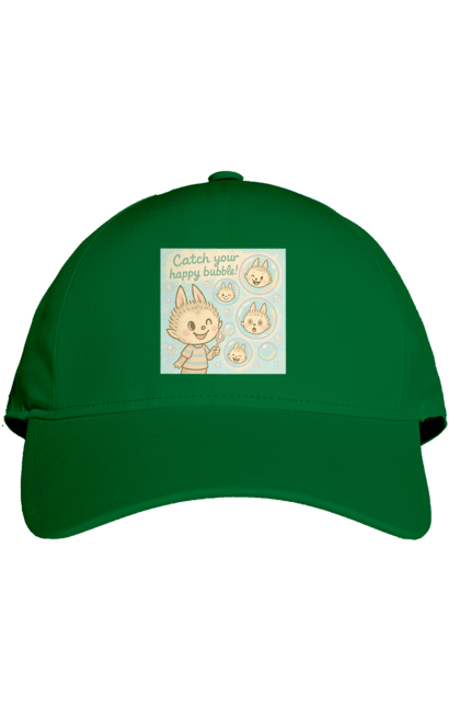 Кепка з принтом "Лабубу". Бульбашки, грайливо, каваї, казково, лабубу, милаілюстрація, ніжнікольори, пастельнамистецтво, щасливі бульбашки. 2070702