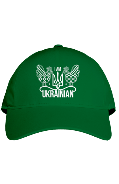 Кепка з принтом "Я українець". Вишиванка, з гербом, з гербом україни, з тризубом, патріотична, я українець, як у зеленського. 2070702