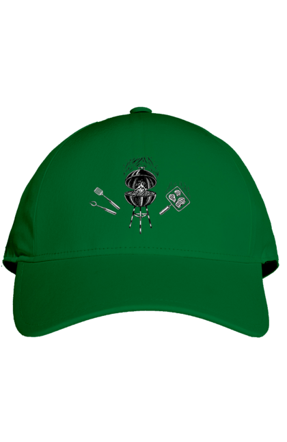 Кепка з принтом "Барбекю Смажити М'ясо". Барбекю, м`ясо, смажити. 2070702