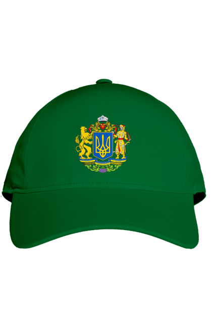 Кепка з принтом "Герб України". Герб, герб україни, козак, лев, лев і козак, україна. 2070702