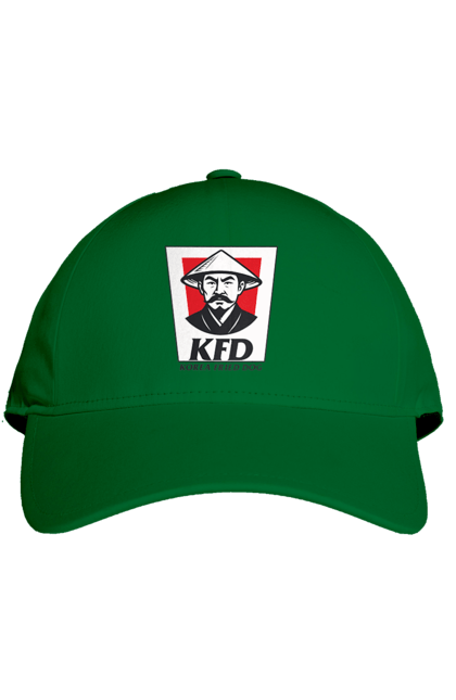 Кепка з принтом "Korea Fried Dog". Бренди, гумор, жартівливі, кфц, літні, прикольні, смішні, фаст-фуд. 2070702