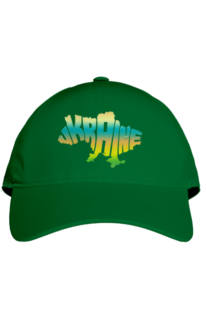 Кепка з принтом "Україна силует кольоровий". Карта україни, люблю україну, силует україни, символ україни, україна, українська символіка. 2070702