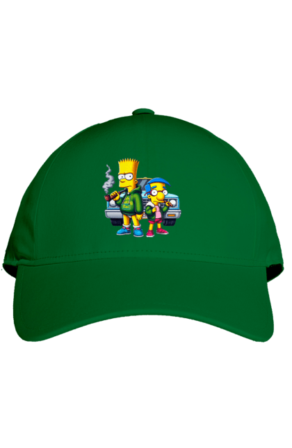 Cap with prints Bart Breaking Bad. Bart, breaking bad, cartoon, character, laboratory, milhouse, serial, simpson, simpsons. 2070702