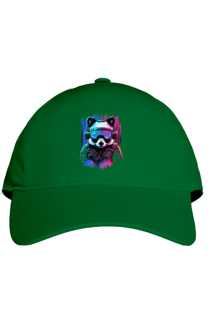 Кепка з принтом "Панда в VR шолом". Віртуальна реальність, гік, панда, персонаж, шолом. 2070702