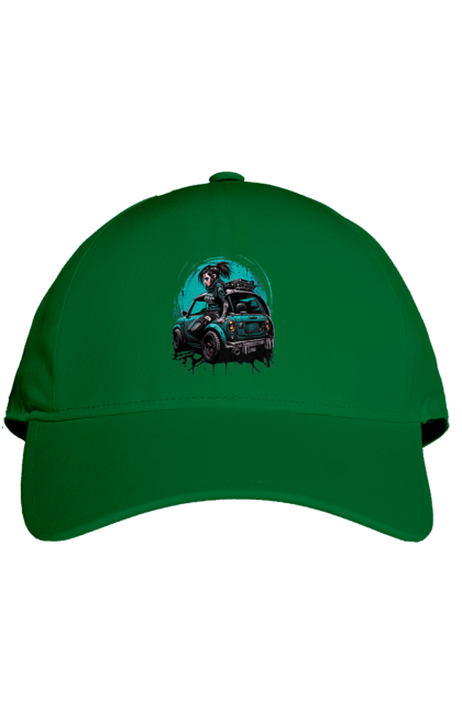 Кепка з принтом "Кіберпанк дівчина". Арт, графіка, дівчата, ігри, кіберпанк, малюнок. 2070702