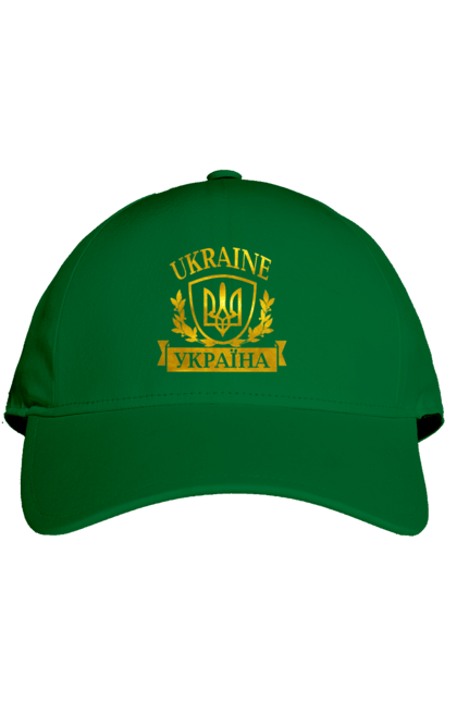 Cap with prints Emblem of Ukraine. Герб, герб україни, доброго вечора, з гербом україни, зсу, патріотична, прапор. 2070702