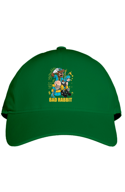 Cap with prints Bad rabbit. Bad bunny, bdsm, bear, cool, funny, rabbit, young woman. 2070702