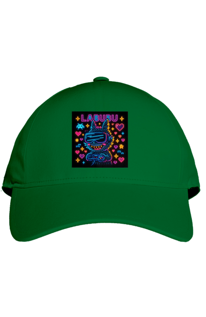 Кепка з принтом "Лабубу". Vrочки, геймеркультура, геймпад, іконкиаркади, кіберарт, лабубу, неонгеймінг, піксельарт, ретроаркада, світиться. 2070702