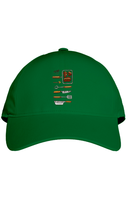 Кепка с принтом Барбекю Пати. Барбекю, жарить, мясо. 2070702