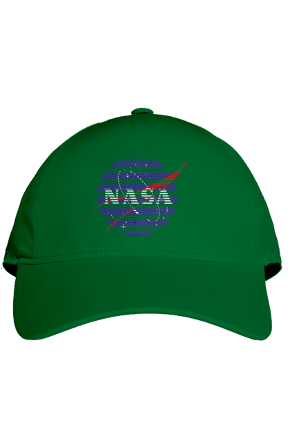 Cap with prints NASA. Aeronautics, astronautics, aviation, nasa, research, rocket, science, space, technologies, usa. 2070702