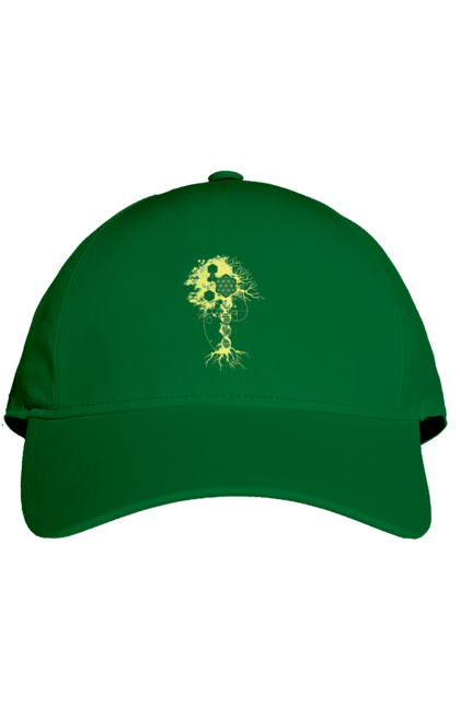 Кепка з принтом "Древо життя". Божественна суть, ген, дерево життя, днк, макромолекула, мова світобудови, насіння життя, сакральна геометрія, число бога, число фібоначчі. 2070702