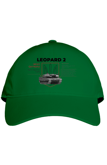 Кепка з принтом "Leopard 2 англійська". Leopard 2, залужний, зброя, танк. 2070702