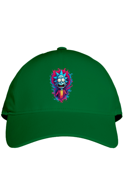 Cap with prints Rick and Morty. Adventures, black humor, cartoon, rick, rick and morty, sci-fi, tragicomedy. 2070702