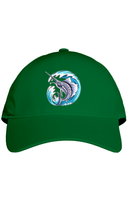 Кепка с принтом Рыба Меч И Волна. Волна, рыба-меч. 2070702