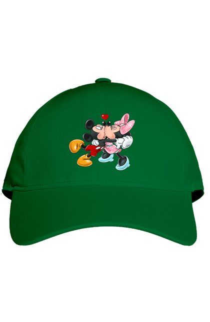 Кепка с принтом Микки Маус и Минни Маус. Mickey mouse, minnie mouse, дисней, микки, микки маус, минни маус, мультфильм. 2070702