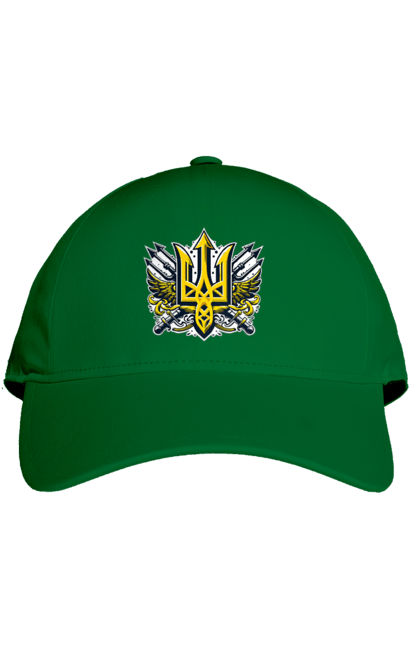 Кепка з принтом "Символіка україни". Герб, патріотичні зображення, символіка, тризуб, україна. 2070702