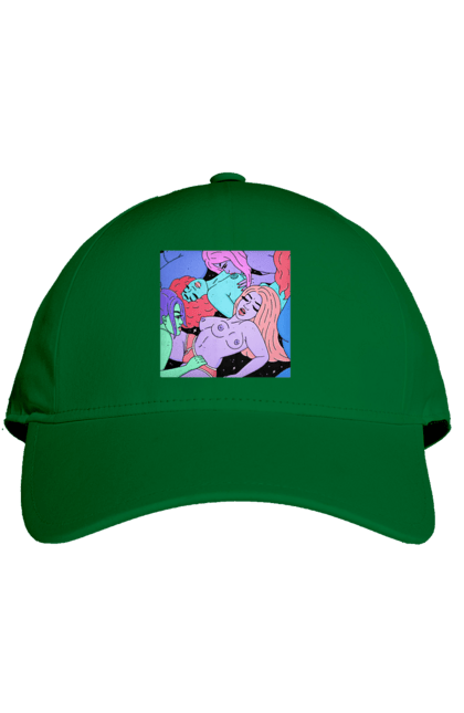 Кепка с принтом Девушки Инопланетянки. Девушки, инопланетянки, космос, разноцветные. 2070702