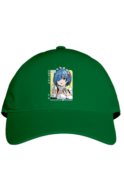 Cap with prints Re:Zero Rem. Anime, drama, fantasy, manga, re:zero, rem, thriller. 2070702