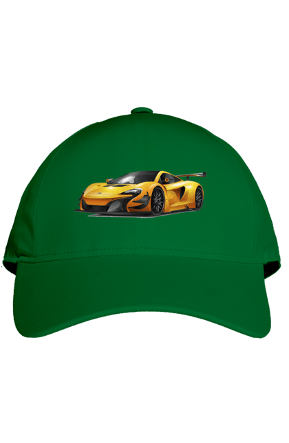 Кепка с принтом Спорткар. Автомобиль, желтый автомобиль, желтый спорткар, спорт, спорткар. 2070702