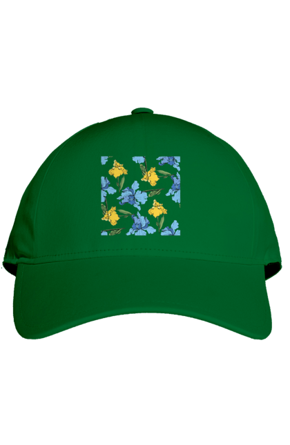 Кепка з принтом "Квіти Іриси". 8 березня, andreyanush, весна, весняний подарунок, день матері, день народження, літній подарунок, літо, подарунок дружині, подарунок коханій, подарунок мамі. 2070702