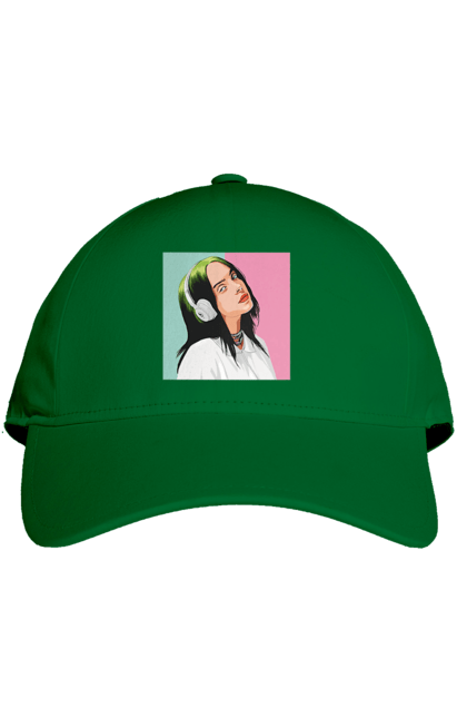 Cap with prints Billie Eilish. Activist, animals, billie eilish, misukant, right, singer. 2070702