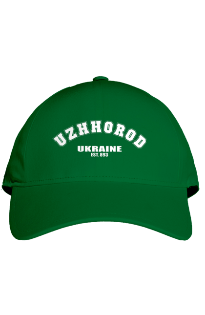 Кепка з принтом "Ужгород". Бандера, війна, герб, зеленський, зсу, прапор, русский воєнний корабль, стяг, ужгород, україна. futbolka.stylus.ua