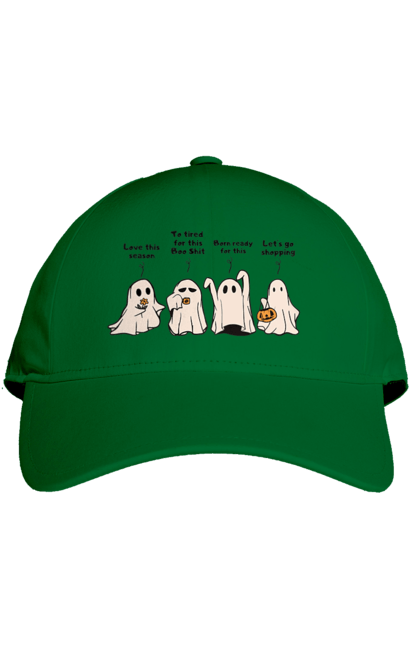 Cap with prints Halloween Ghost. Costume, ghost, halloween, holiday, october, october 31, scary, sweets, trick or treat. 2070702