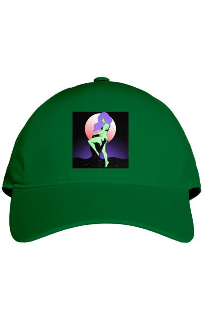 Кепка з принтом "Зелена Дівчина І Місяць". Інопланетянка, місяць. 2070702