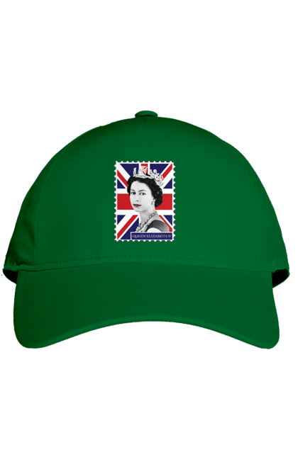 Cap with prints Queen Elizabeth II. Britain, british, england, platinum jubilee, queen, queen elizabeth, queen elizabeth ii, rip queen elizabeth. 2070702