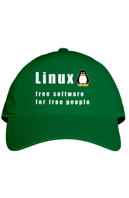 Кепка з принтом "Linux Вільний Для Вільних". Linux, адміністратор, айті, айтішник, безкоштовна, безкоштовно, білий, вільна, доступність, незалежність, операційна система, ос, пінгвін, програміст, програмне забезпечення, свобода, сервер, сисадмін, система, системний адміністратор, софт, текст. 2070702