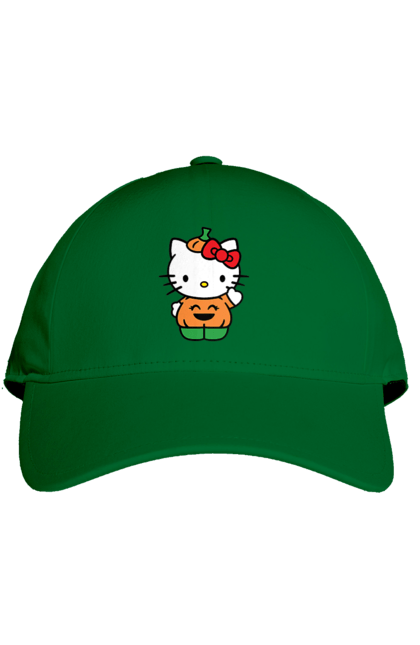 Кепка з принтом "Хелло Кітті Хелловін". Halloween, hello kitty, бренд, гарбуз, кошеня, персонаж, хелло кітті, хелловін. 2070702