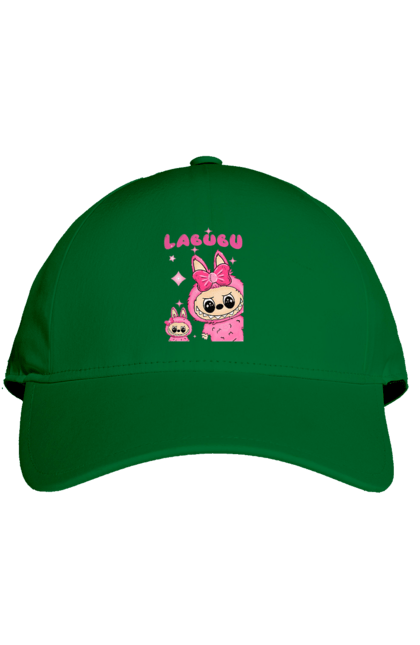 Кепка з принтом "Лабубу". Іграшка лабубу, лабубу, лабубу кока кола, мерч лабубу, мила, рожева лабубу, смішна лабубу. 2070702