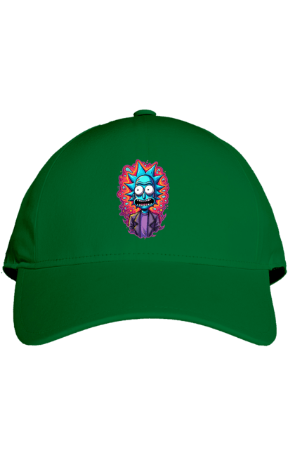 Cap with prints Rick and Morty. Adventures, black humor, cartoon, rick, rick and morty, sci-fi, tragicomedy. 2070702