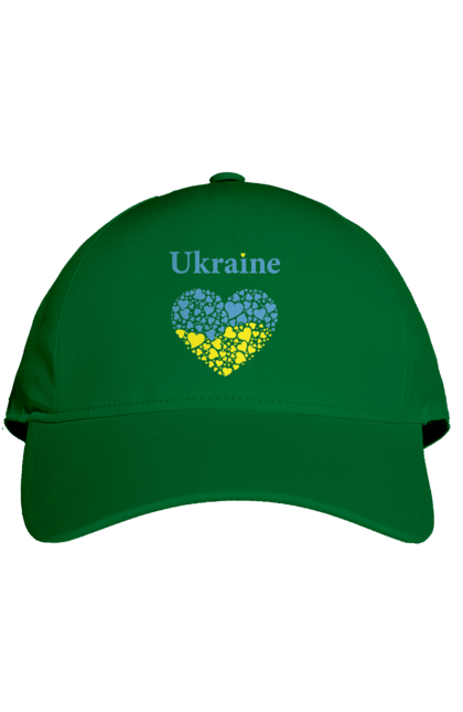 Кепка з принтом "Ukraine Heart". Прапор, серце, україна. 2070702
