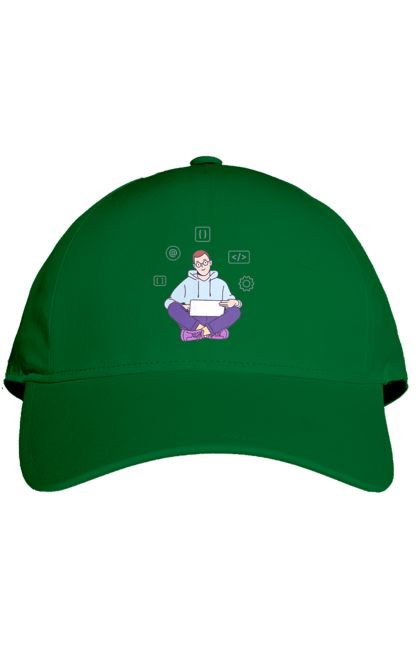 Кепка з принтом "Я програміст". Angular, c, css, html, it, javascript, jquery, php, python, react, svelt, vue, айтишник, айті, гумор, код, кодувати, прогер, програміст, програмісти, ти ж, ти ж програміст, тиж програміст. 2070702