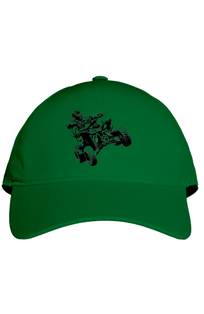 Cap with prints Man On Atv Black. Atv, extreme, race. 2070702