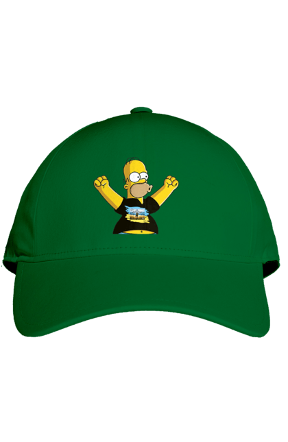 Кепка з принтом "Сімпсон та російський корабель". Війна, гомер, гомер сімпсон, марка корабель, патріот, перемога, російський корабель, сімпсон, україна. 2070702