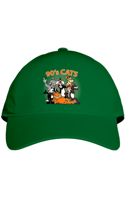 Cap with prints 90s Cats Cartoons. Animated series, cartoon, cat, cats, garfield, tom. 2070702