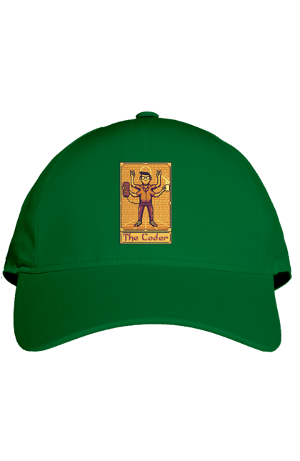 Кепка з принтом "Карта таро  кодер". Ай ті, айтішник, карта таро, код, програміст, хакер. 2070702