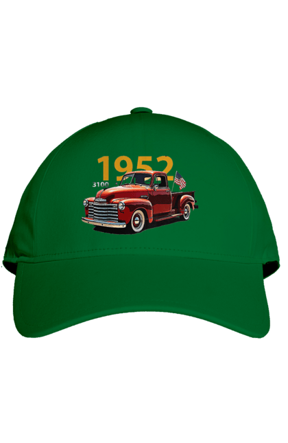 Кепка з принтом "Chevrolet 3100". Chevrolet, chevrolet 3100, авто, авто, вантажівка, пікап, шевроле. 2070702