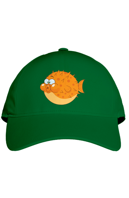 Кепка з принтом "Помаранчева Риба Фугу". Риба, фугу. 2070702