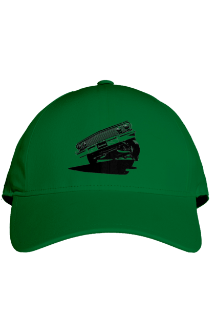 Кепка з принтом "Автомобіль". Автомобіль, імпала, класика, лоурайдер, шевроле. 2070702