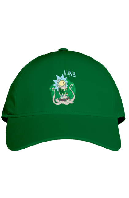 Cap with prints Rick and Morty. Adventures, black humor, cartoon, rick, rick and morty, sci-fi, tragicomedy. 2070702