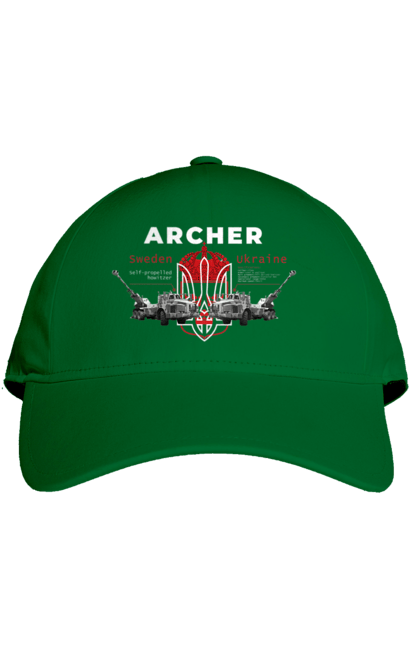 Кепка з принтом "Archer". Archer, bayraktar, caesar, himars, javelin, nlaw, patriot, weapon, zaluzhny. 2070702