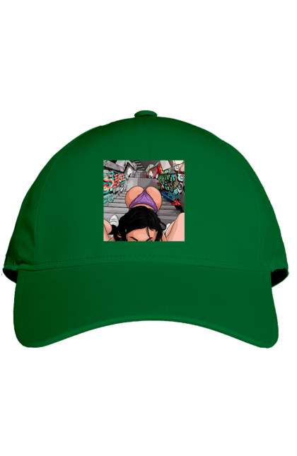 Кепка з принтом "Дівчина На Колінах Перед Хлопчиною". Гола, жопа, на колінах, смоктати. 2070702