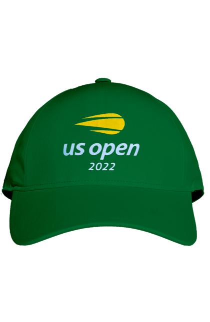 Кепка с принтом Теннисный турнир US Open 2022. Большой теннис, игроки, мяч, нью йорк, открытый чемпионат, призовой фонд, ракетка, спонсор, хард, чемпионат америки. 2070702