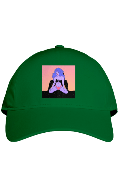 Кепка з принтом "Фіолетова Дівчина В Трусиках". Інопланетянка, у трусах. 2070702