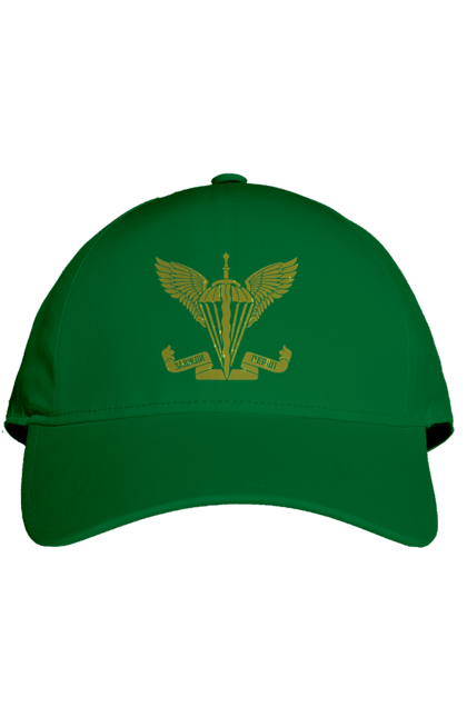 Кепка з принтом "Десантно штурмові війська України". Армійська, військова, емблема, мілітарі, хакі. 2070702